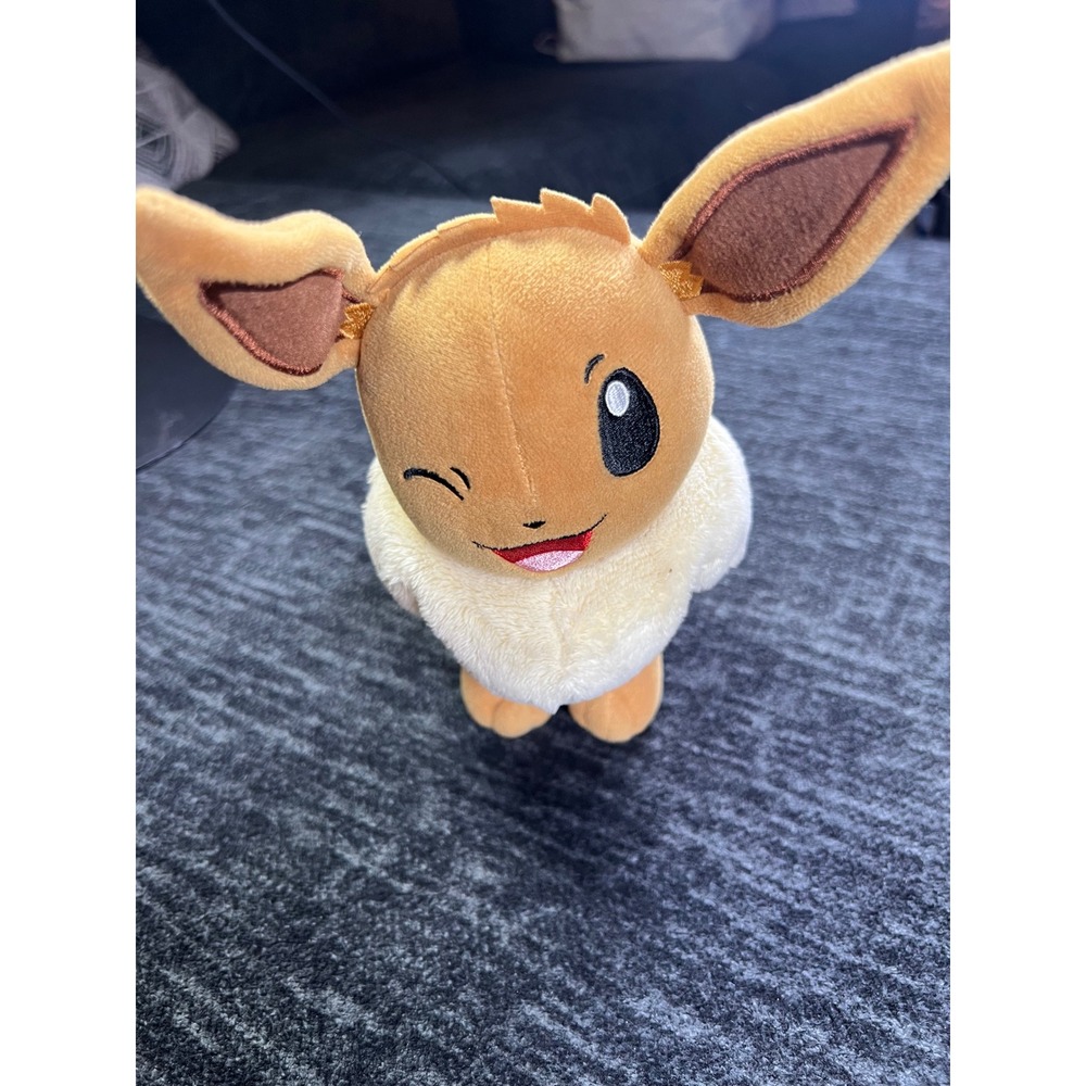 Pokemon Eevee‎ Plush Unisex Small Brown Winking Face Soft Stuffed Toy 2023